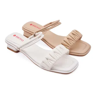 【A.S.O 阿瘦集團】BESO 芯軟Q系列-韓系美型羊皮V字車線兩穿涼鞋(女鞋_2色任選)