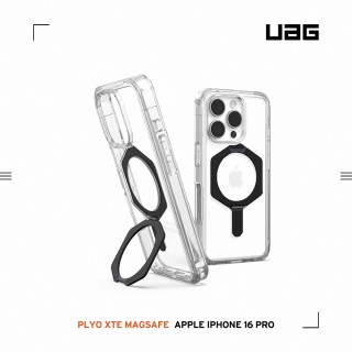【UAG】iPhone 16 Pro 磁吸耐衝擊支架全透保護殼-極透明（黑圈）(支援MagSafe無線充電)