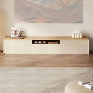 【hoi! 好好生活】林氏木業北歐簡約拼色三抽儲物電視櫃2M UT1M