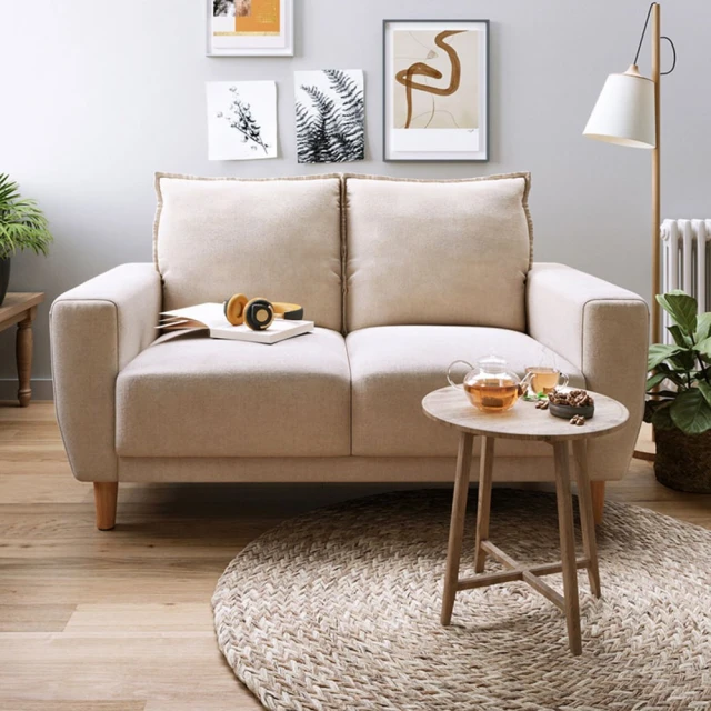 【hoi! 好好生活】Linsy北歐小戶型可拆洗棉麻布雙人布沙發1.3M LS075(多款可選)