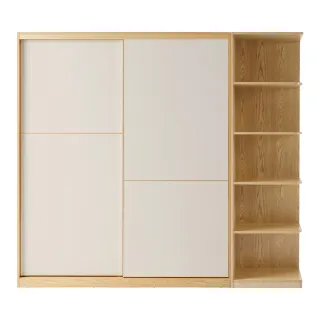 【hoi! 好好生活】預購60天★林氏木業現代簡約滑門1.6M衣櫃組合 JC3D-A+JC6D邊櫃