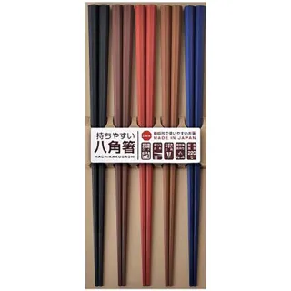 【hoi! 好好生活】日本製PBT耐熱 八角止滑筷子五入組(多色可選)