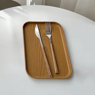 【hoi! 好好生活】美耐皿仿木紋托盤24*17