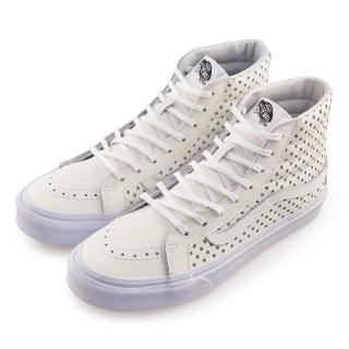 【VANS】SK8-Hi 平底 帆布鞋 白色 女 星星鏤空 8孔扁線 高筒 休閒鞋 滑板鞋 VN00018IITV
