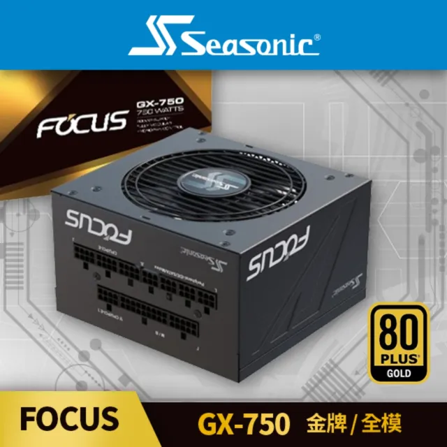 【Seasonic 海韻】FOCUS GX-750 金牌/全模 電源供應器(FOCUS GX750 金牌 全模 電源供應器)