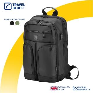 【Travel Blue 藍旅】Alpha專業揹包-黑/綠 TB3038(後揹包/筆電包/防水電腦包/雙肩包/大容量)
