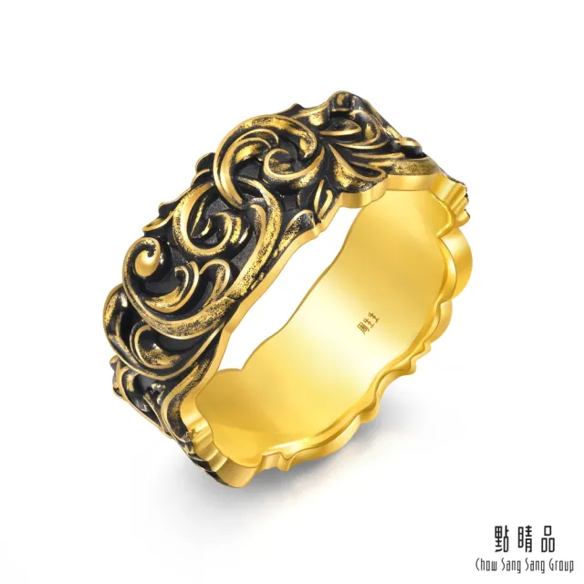 【點睛品】卷草紋 黃金戒指_計價黃金(港圍19號)