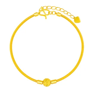 【Just Gold 鎮金店】愛凝結 黃金手環(網路限定)