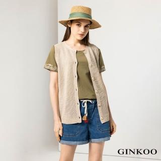 【GINKOO 俊克】前門襟圓領針織背心