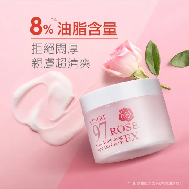 【LEGERE 蘭吉兒】玫瑰淨白光透水凝霜EX(100ml)