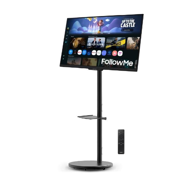 SAMSUNG三星 FollowMe 螢幕，支援4K解析度（3840*2160），尺寸大於33吋，螢幕為平面設計，提供HDMI輸入介面，無HDR功能，螢幕更新率為100Hz以下，適閤家庭娛樂與多媒體使用。