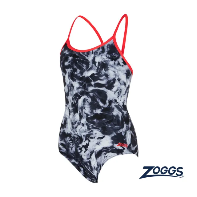 【Zoggs】女孩《玉石流紋》運動連身泳裝(大童泳衣/女孩泳衣/比賽泳衣/訓練泳衣/女童泳裝/學生泳衣)