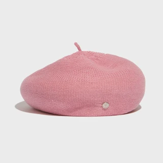 【ROCKFISH】SOLID COTTON BERET 純棉素色貝雷帽 亞麻 鉚釘 春夏 可調式 粉紅色