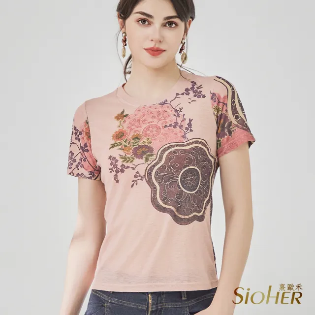 【SiOHER 熹歐禾】現貨 都會美學洛可可絲網上衣四件組(女裝/女上衣/圓領/T恤)