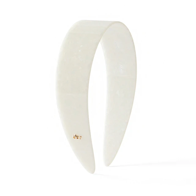 【ROCKFISH】WIDE HAIRBAND 寬版髮箍 大理石紋 clor 標誌 金屬 刻印 珠光白色