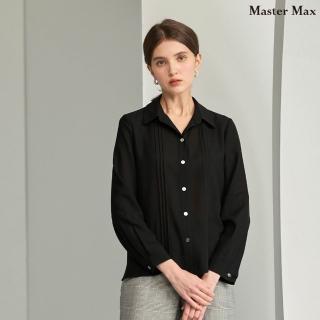 【Master Max】質感素面簡約長袖襯衫(8427078)