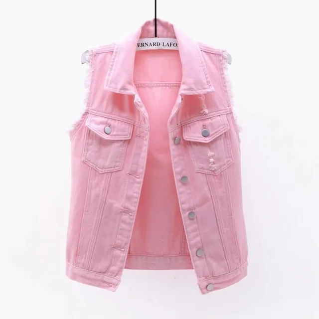 【巴黎精品】美式牛仔背心丹寧無袖牛仔上衣休閒外套(春夏無袖修身短款女外套8色n1ci1)