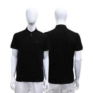 【BOSS】BOSS 橡膠LOGO隱形格紋設計純棉短袖POLO衫(男款/黑)