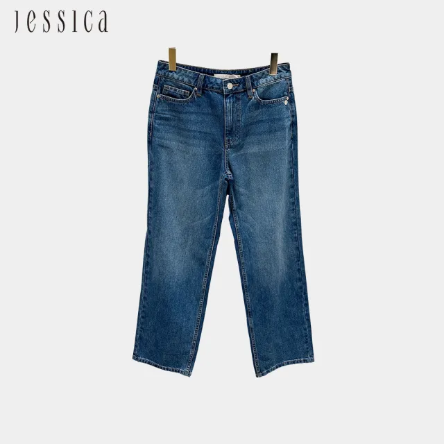 【JESSICA】直筒顯瘦顯腿長舒適百搭全棉牛仔褲299201