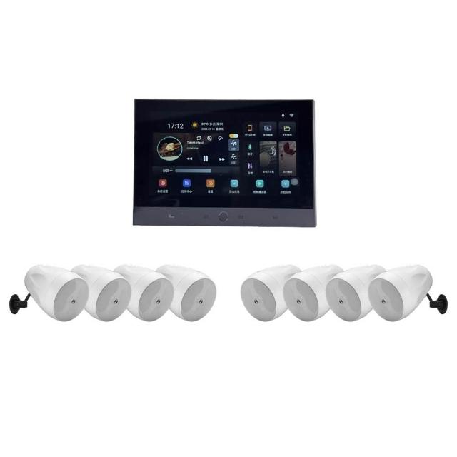 【BOK】SH2R 智能多房間中控主機+ IF-106 6.5吋室內戶外高壓二用喇叭（8支）