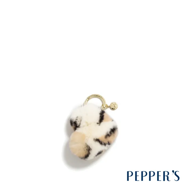 【PEPPER’S】雙11 FLUFFY 豹紋愛心絨毛掛飾 - 淺米色/焦糖棕/格雷灰(掛飾 毛球掛飾 愛心 包包吊飾)