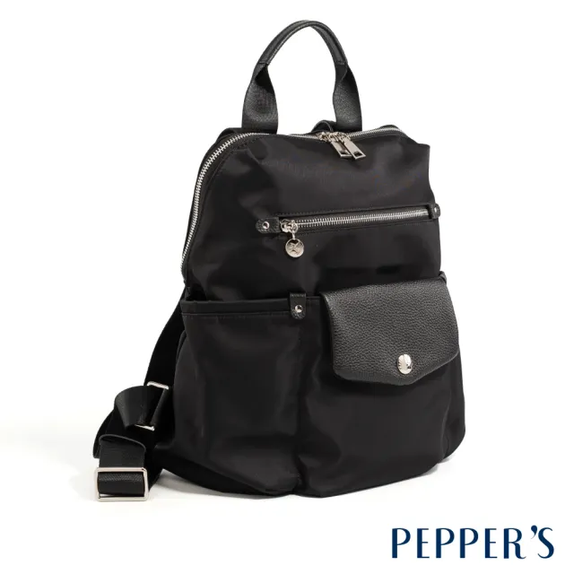 【PEPPER’S】交換禮物 PEGASUS 尼龍袋鼠子母後背包 - 米卡其/簡約黑(後背包 尼龍 女包)