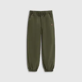 【GAP】男童裝 小熊刺繡束口鬆緊運動褲-軍綠色(767228)
