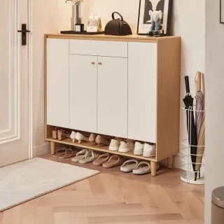 【hoi! 好好生活】林氏木業北歐空島四門一抽鞋櫃1.2M UV5N 原木色