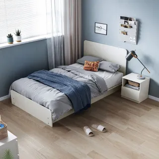 【hoi! 好好生活】Linsy簡約清新單人床架106x190 白色