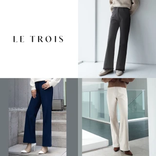 LE TROIS燈芯輕絨高腰彈力休閒褲3件(U)