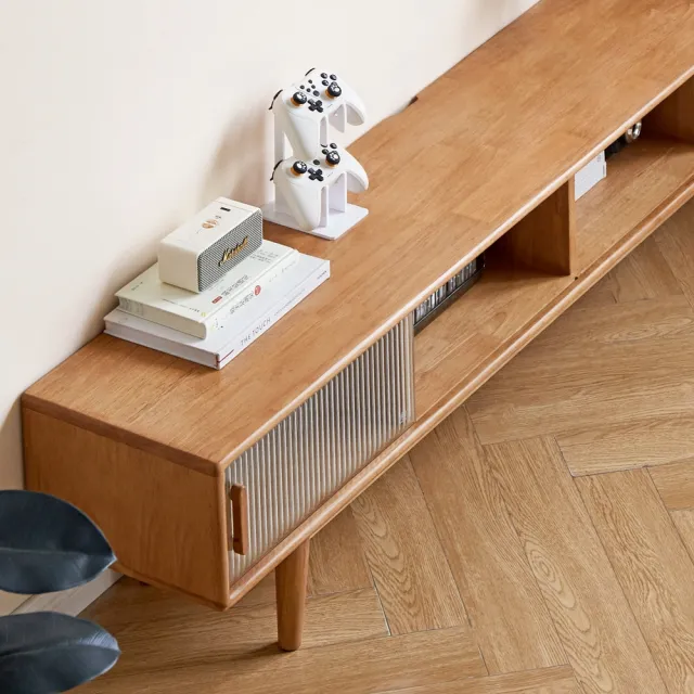 【hoi! 好好生活】維莎原木巧伴橡膠木實木原木色電視櫃1.8M Y520N02