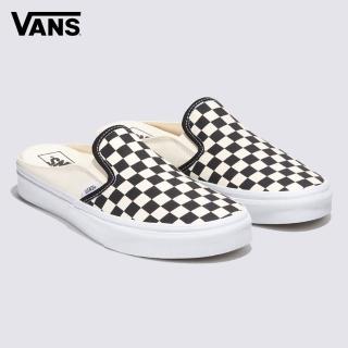 【VANS】官方旗艦 UA Classic Slip-On Mule 黑白色棋盤格懶人拖鞋/休閒鞋/帆布