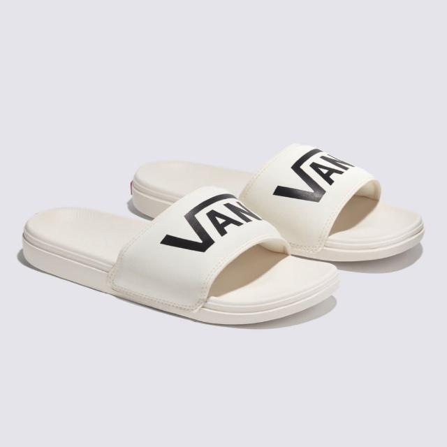 【VANS】官方旗艦 La Costa Slide-On 女款米白色 Logo 圖案拖鞋/休閒鞋