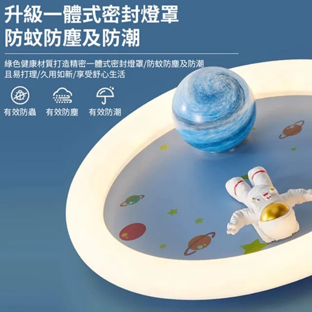 【聚美照明】5-7坪吸頂燈 兒童卡通燈 48cm 火箭/宇航員款 8000lm 智能高亮款(防屏閃/無極調光/三色變光)