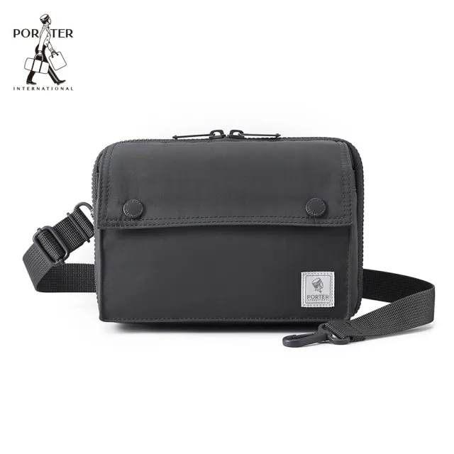 【PORTER INTERNATIONAL】機能輕靚MID斜肩包-M(灰)