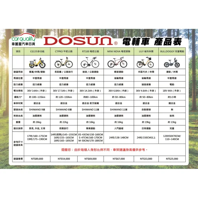 【DOSUN】電動輔助自行車/腳踏車 RT100 47CM 油壓碟 粉_送安裝(車麗屋)