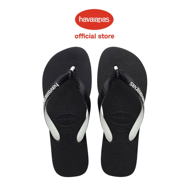 【havaianas 哈瓦仕】拖鞋 男鞋 女鞋 夾腳拖 人字拖 雙色鞋帶 巴西 Top Mix 黑 4115549-1069U