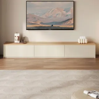 【hoi! 好好生活】Linsy北歐簡約拼色三抽儲物電視櫃2.4M UT1M