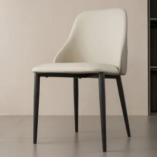 【hoi! 好好生活】預購60天★Linsy現代雙色貓抓皮餐椅2入☆ 灰色+白色