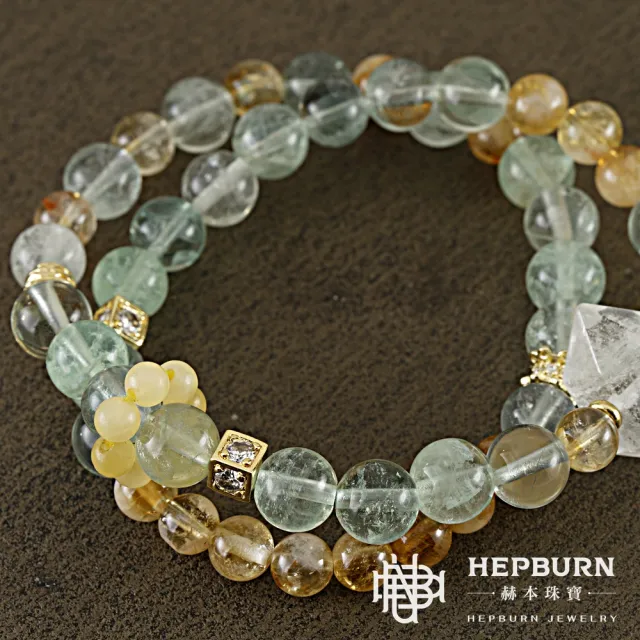 【赫本珠寶】橘子汽水綠螢石黃塔晶雙圈手鍊
