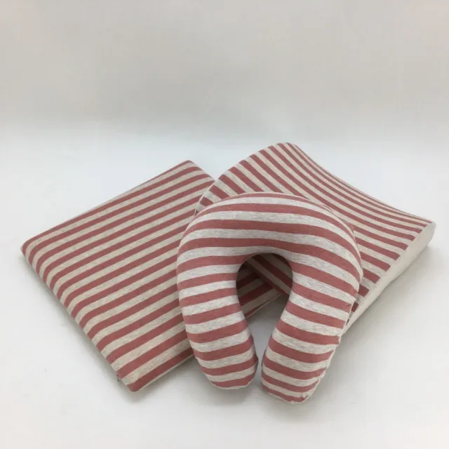 【hoi! 好好生活】療癒系針織記憶釋壓U型頸枕-26x26cm(多色可選)