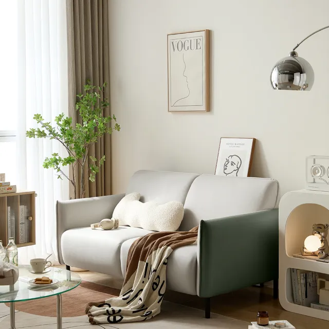 【hoi! 好好生活】Linsy北歐科技布雙人沙發1.5M 霜灰色 BS104