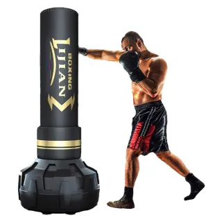 【利健】1.7米立式拳擊沙袋 散打沙包 拳擊柱 拳擊訓練靶 健身器材(強力吸盤 柔性回彈 減震靜音)