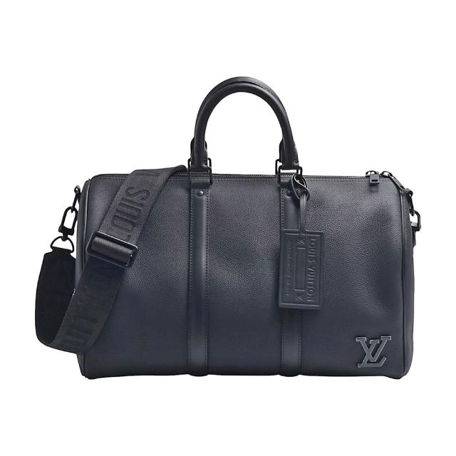 LV LOUIS VUITTON路易威登 M57088 Keepall Bandouliere 40 系列粒面牛皮手提/肩背包