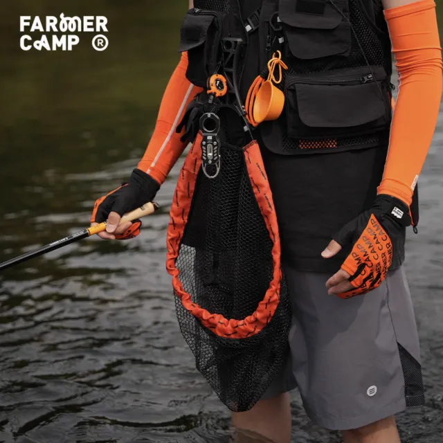 【Farmer Camp】折疊路亞抄網(撈魚網 抄網 釣魚撈網 手撈網 手抄網 捕漁網 折疊撈網)