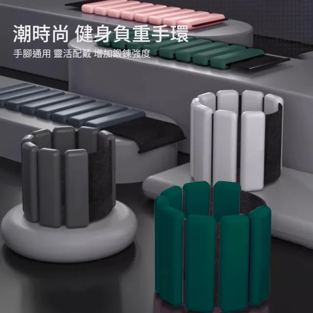 【灰熊厲害】潮時尚健身負重手環 2入組4磅1800g外銷款(負重訓練手環 重量手環 負重沙袋 沙包)