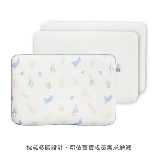 【奇哥官方旗艦】比得兔立體超透氣平枕45×30×4公分(嬰兒枕頭 寶寶枕頭 透氣枕頭)