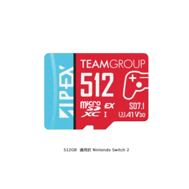 【Team 十銓】APEX SD7.1 MicroSD Express 記憶卡 512GB NS2適用