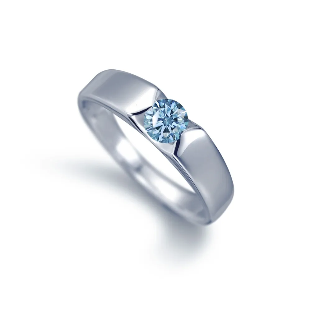 Alesai 艾尼希亞鑽石】藍鑽30分鑽戒男戒藍色鑽石培育鑽石(3EX 車工FANCY VIVID BLUE) - momo購物網-  好評推薦-2025年12月