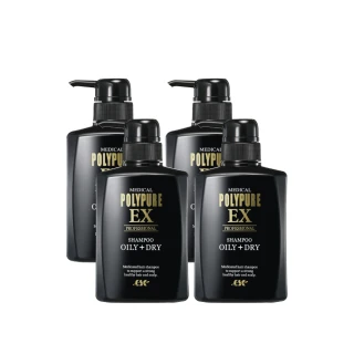 【Polypure 多立寶】豐盈洗髮精350mLx4入組(頭皮養護 控油蓬鬆 油性頭皮 異味癢)